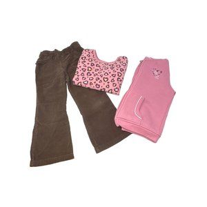 Girl's Clothes - Brown Corduroy Pants‎ & 2 Sweatshirts - Size 4T